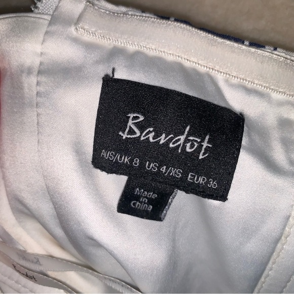 Bardot Navy and White Striped Belted Strapless Jumpsuit 4 - Picture 4 of 10